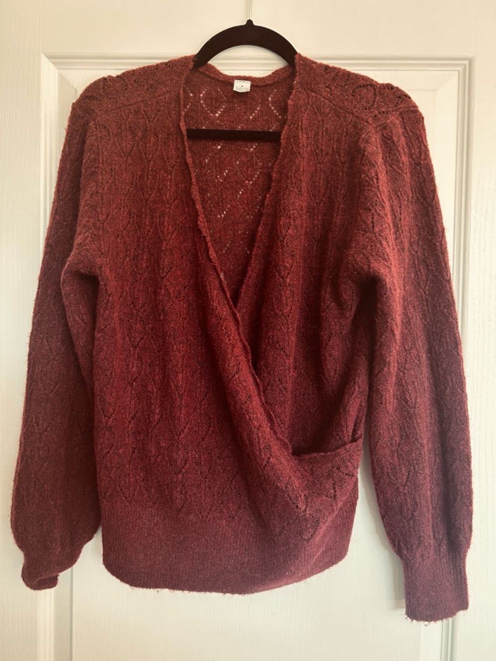 Old Navy V-Neck Wrap Sweater in Maroon